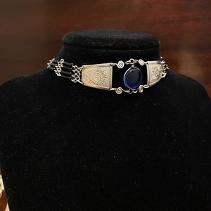 Blue gem choker